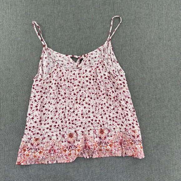New! Hippie Rose Floral Tank Top Relaxed Fit Tassel Tie Medium‎ Juniors Rayon - Picture 10 of 11